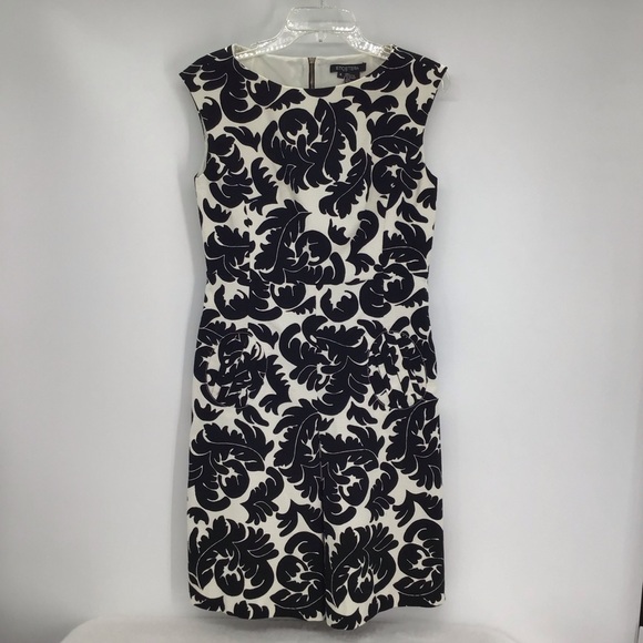 ECTERA Classic Sleeveless Sheath Dress Black/White Career Business Size 4 - Picture 1 of 9